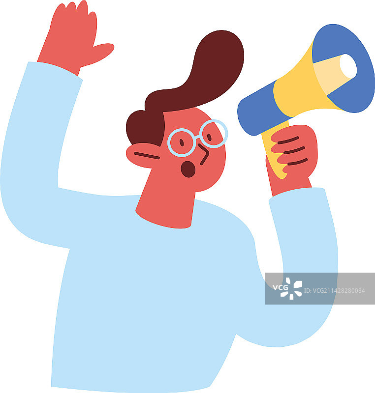 拿着扩音器的男人图片素材