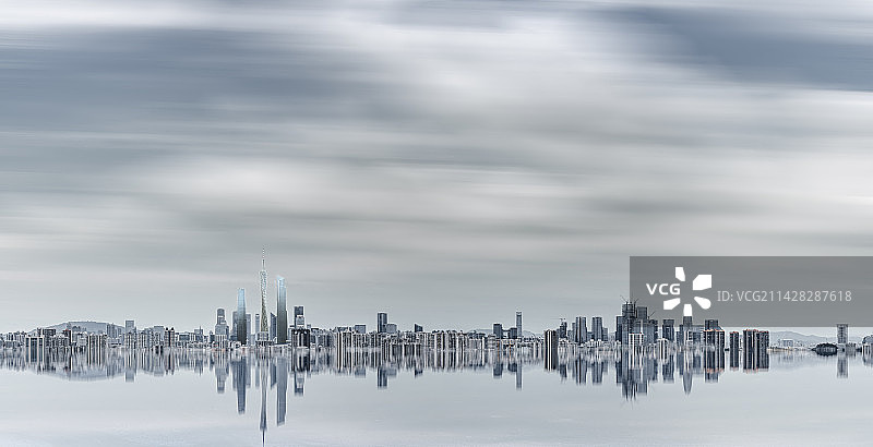 广州城市风光全景天际线图片素材