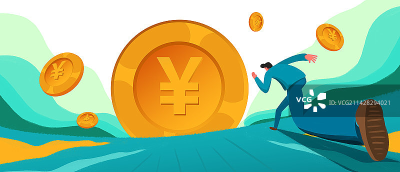 卡通手绘金融股票上涨下跌插画图片素材