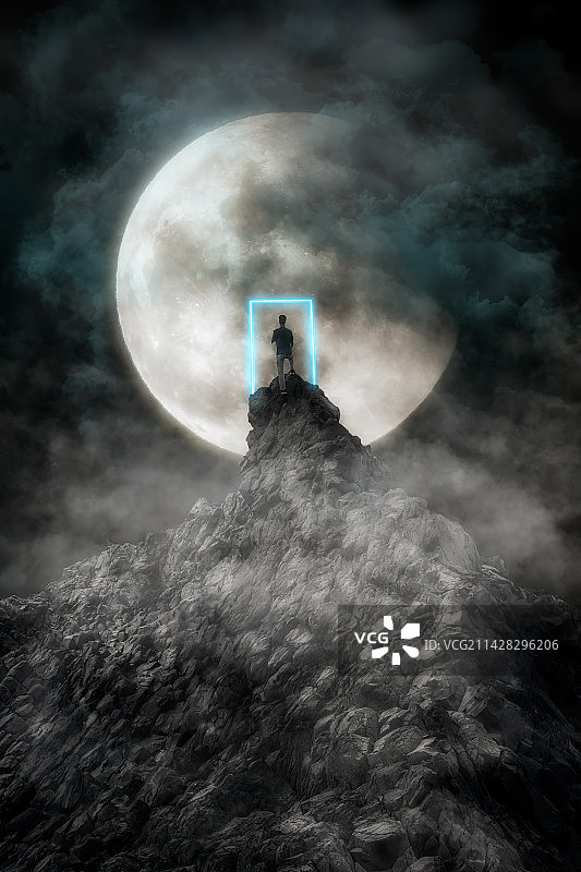 漳州白塘湾月亮合成图片素材