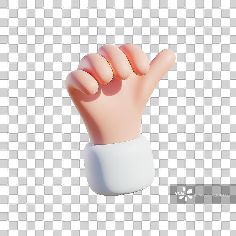 3D卡通渲染手指字母表S图片素材