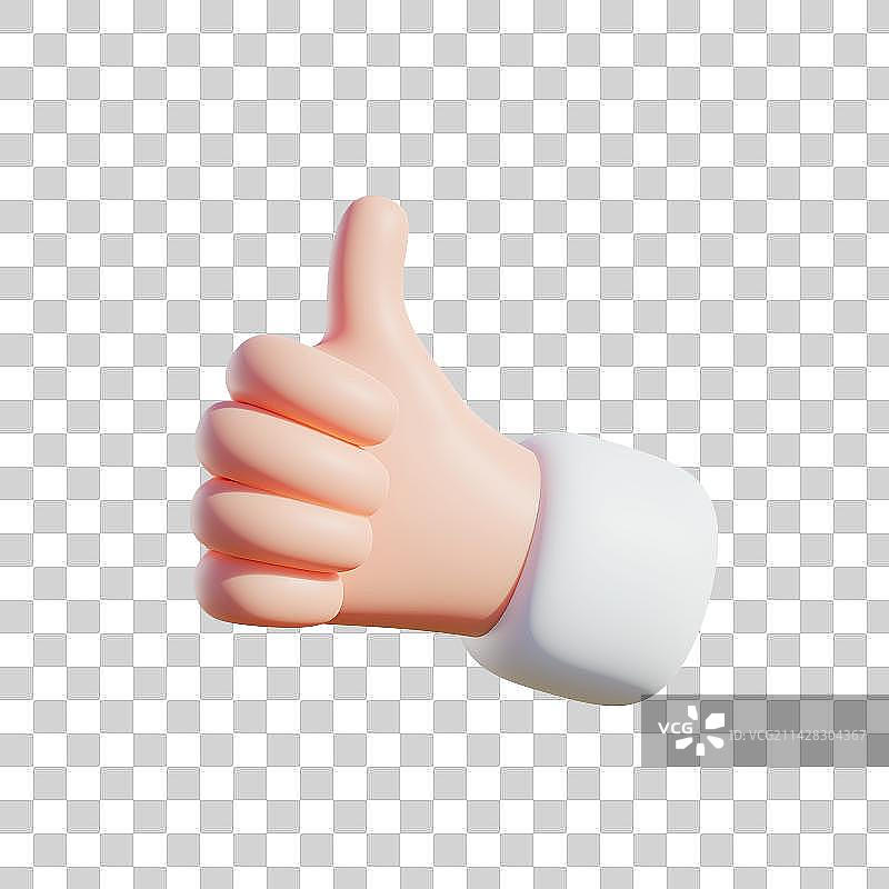 3D卡通渲染手指字母表A图片素材