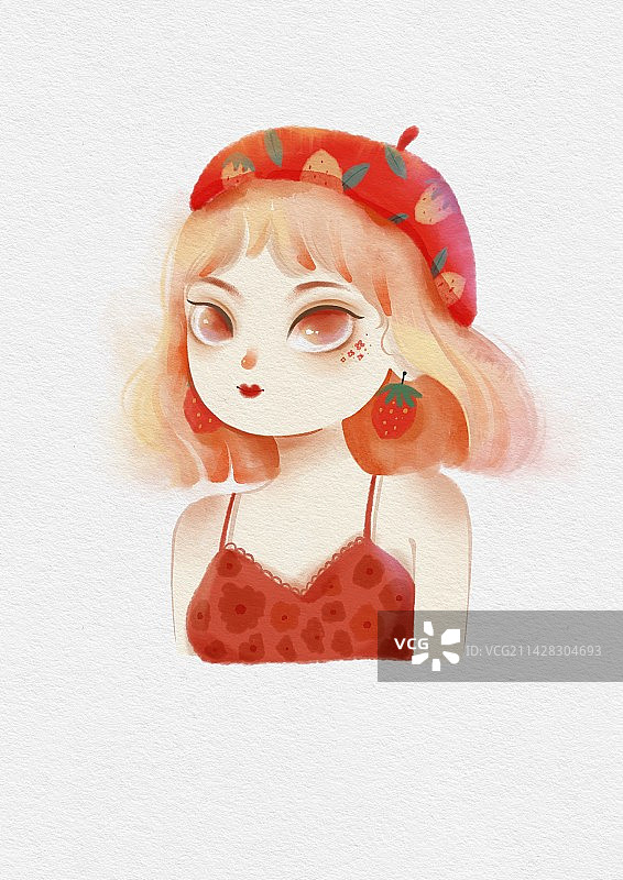 草莓女孩图片素材