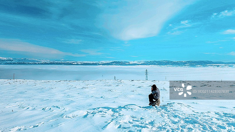 观云海雪原图片素材