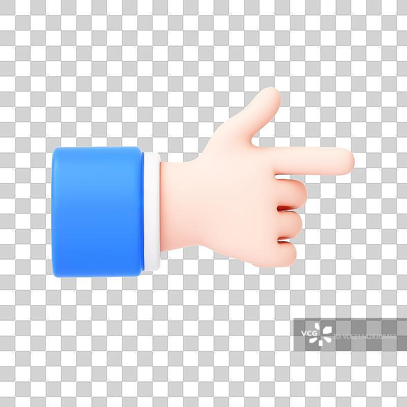 3D渲染的可爱的卡通小手图片素材