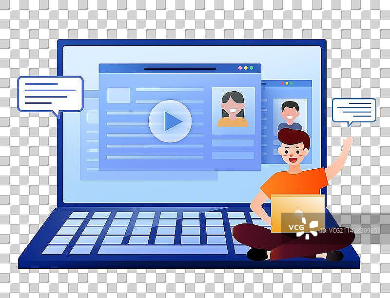 线上办公和学习图片素材