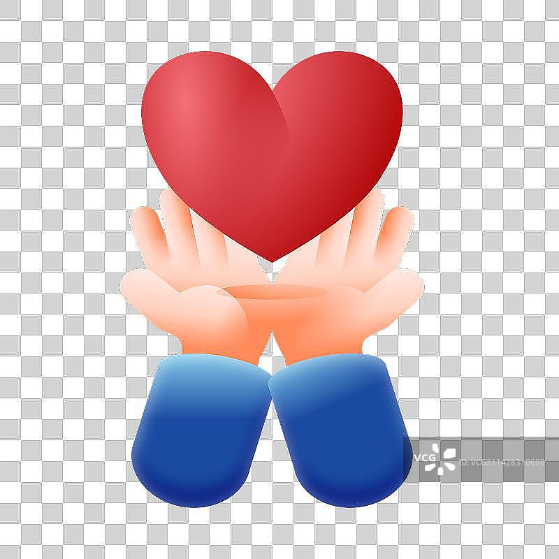 双手捧着一颗爱心图片素材