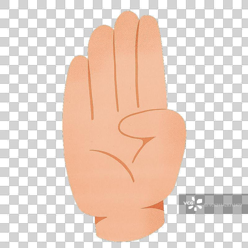 手绘汉语手指字母B图片素材