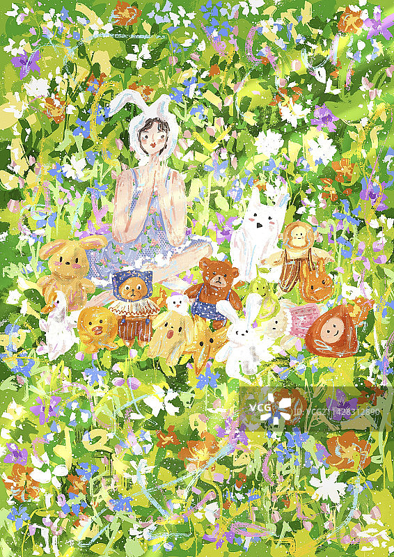 和小狗一起晒太阳图片素材