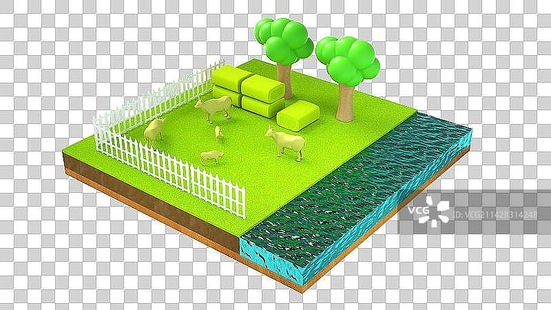3d乡村农村工作场景图片素材