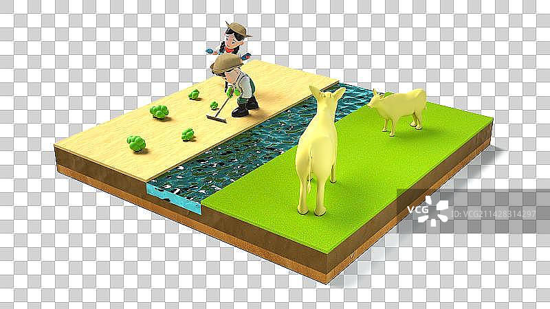 3d乡村微场景图片素材