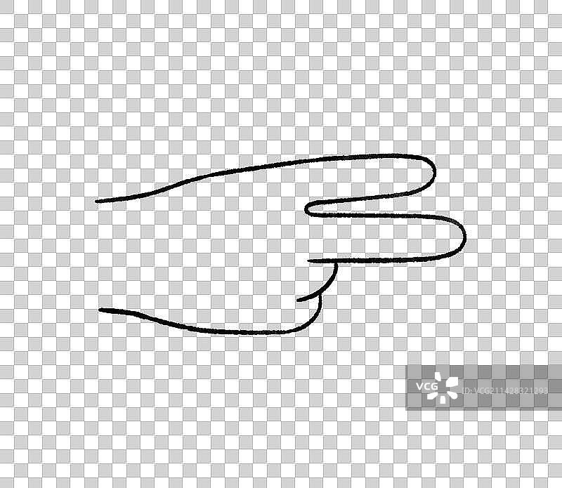 手势插画元素，汉语手指字母图，互联网教育语文线上线下打印书籍黑白线稿图片素材