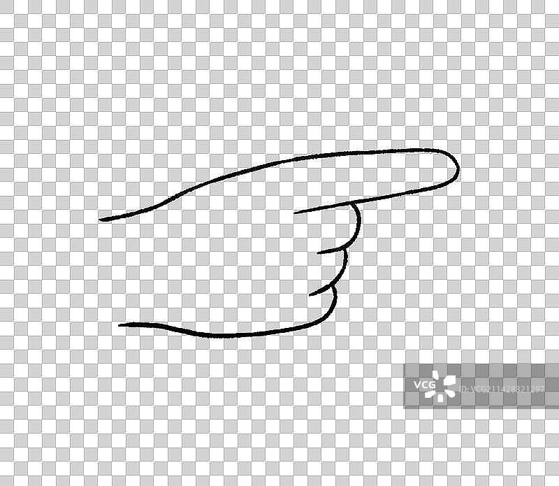 手势插画元素，汉语手指字母图，互联网教育语文线上线下打印书籍黑白线稿图片素材