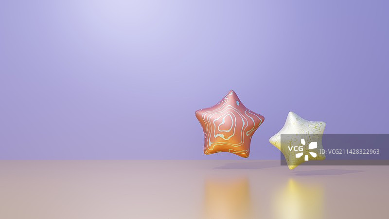 礼物星星3D 蓝紫色背景图片素材
