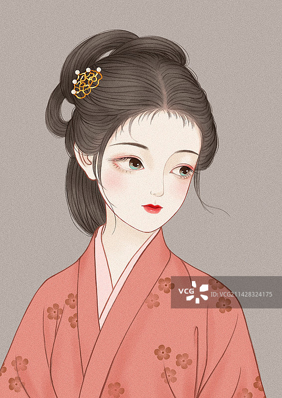 古风工笔美女图片素材