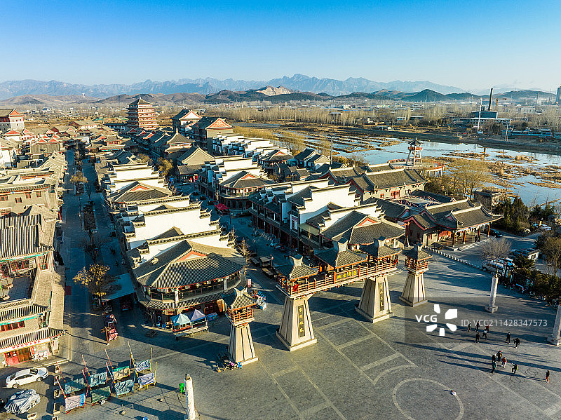 航拍河北省保定市易县燕都古城图片素材