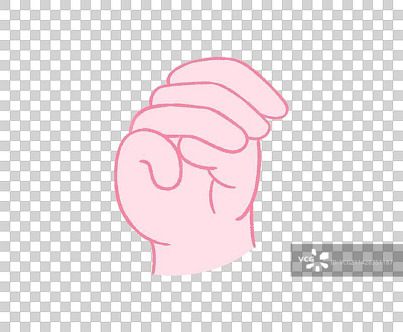 手势插画元素，汉语手指字母图，互联网教育语文线上线下打印书籍图片素材