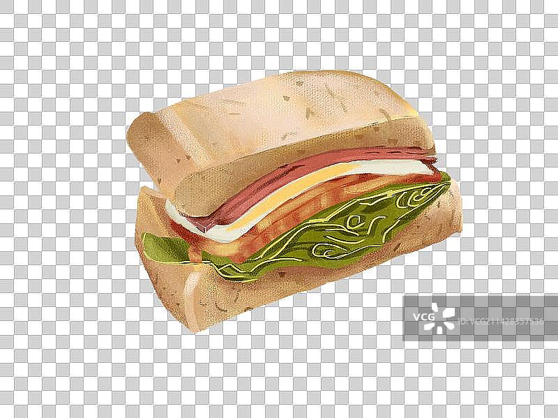 营养早餐三明治免抠图片素材