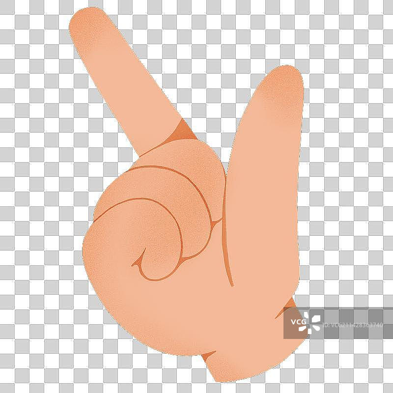 手绘汉语手指字母L图片素材