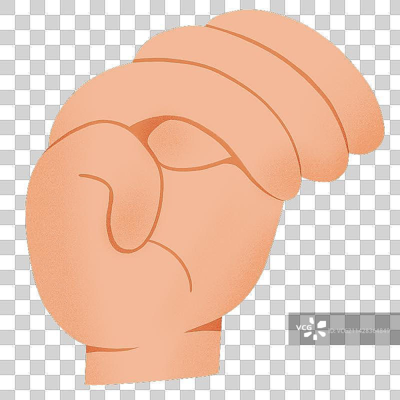 手绘汉语手指字母M图片素材