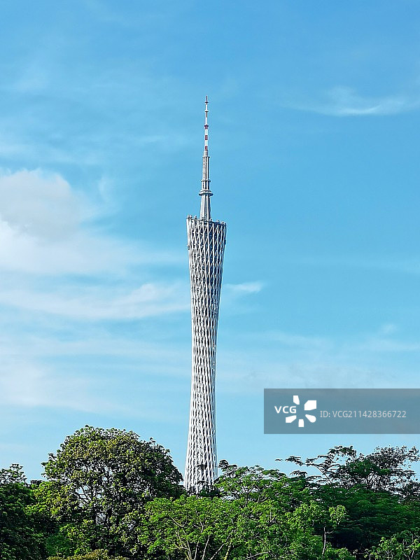 花城广场看广州塔风景图片素材