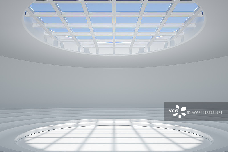 空旷的白色室内空间图片素材