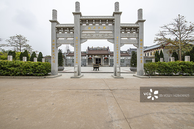 中国韶关珠玑古巷岭南地区传统祠堂图片素材