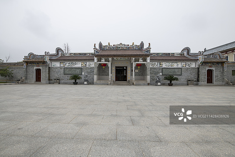中国韶关珠玑古巷岭南地区传统祠堂图片素材