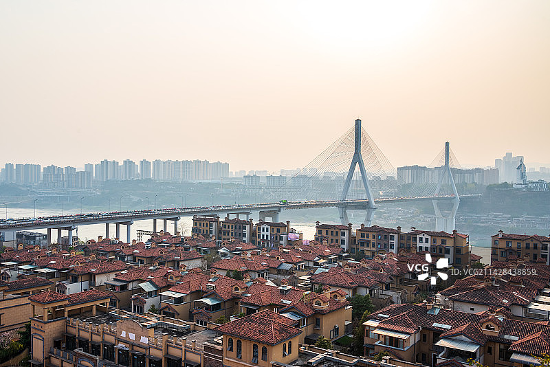 马桑溪大桥夕阳图片素材
