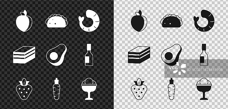 李子、玉米饼和虾肉卷饼图片素材