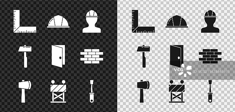 角落标尺工人安全帽木斧图片素材