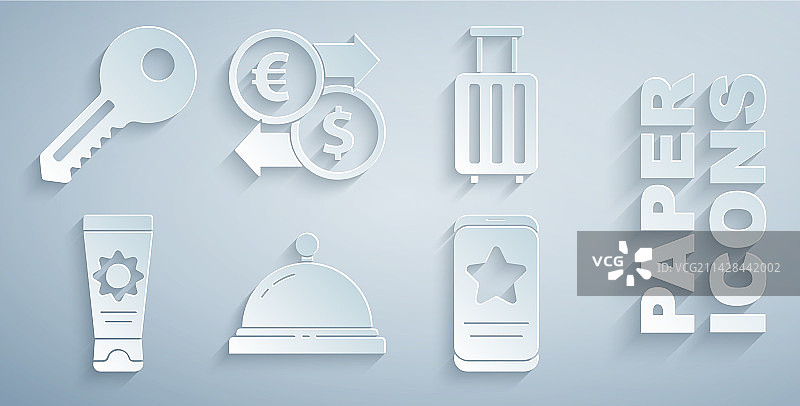 酒店服务铃手提箱防晒霜图片素材