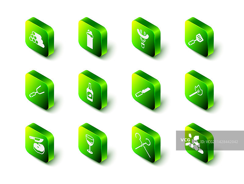 打火机、香肠、叉子、铲子、燃烧物套装图片素材