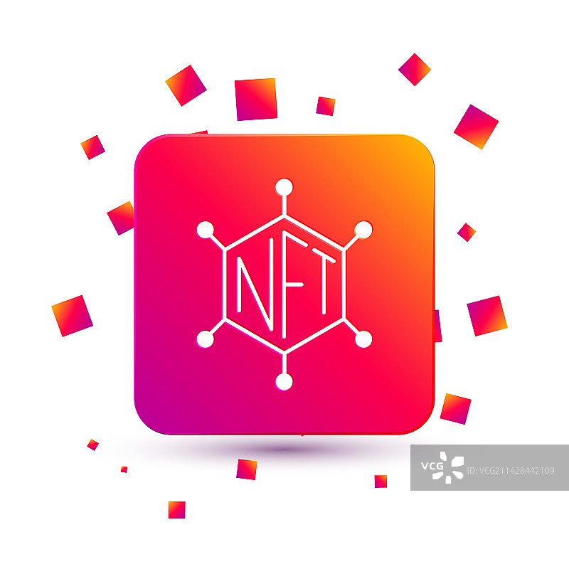 白色NFT区块链技术图标图片素材