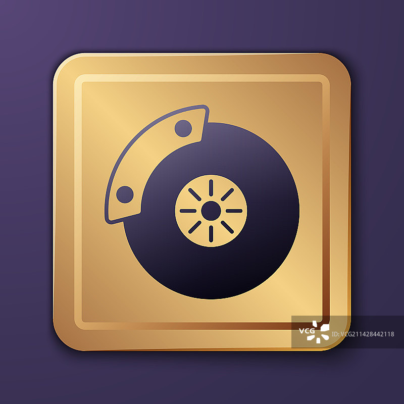 紫色汽车刹车盘及卡钳图标图片素材