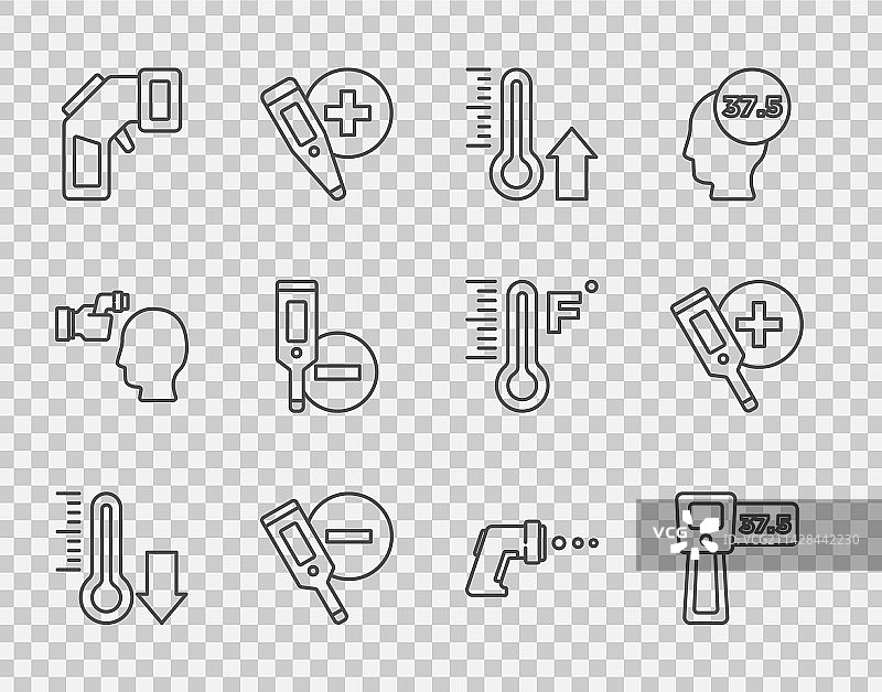 气象温度计数字线条图标图片素材