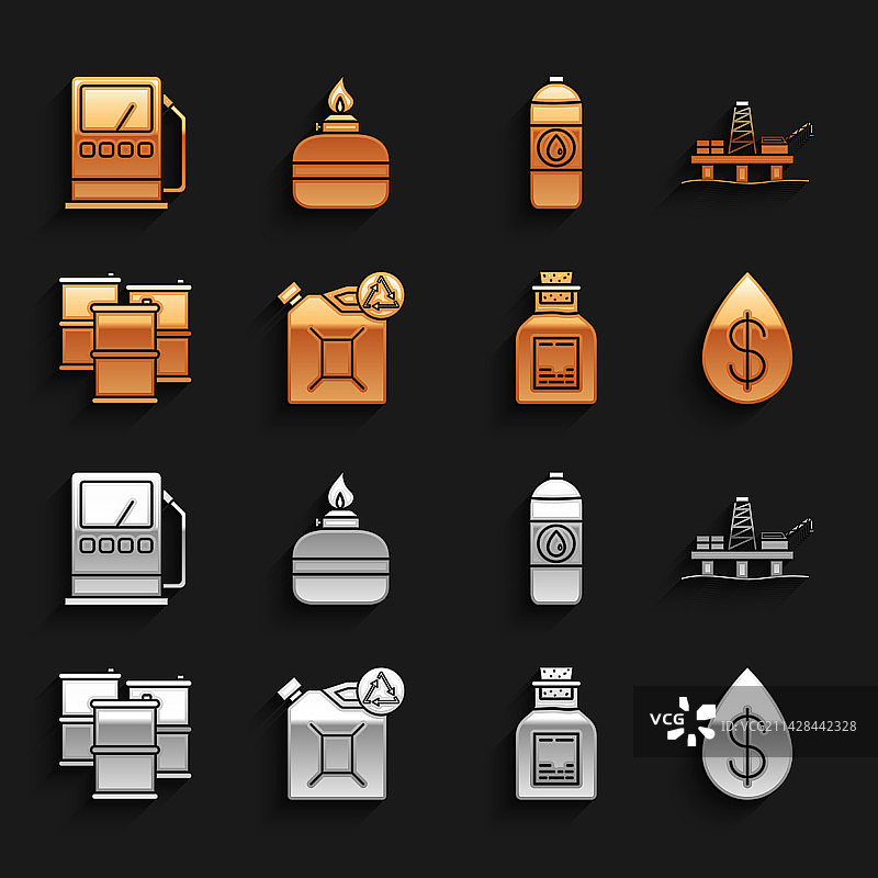 环保燃料罐海上石油平台图片素材