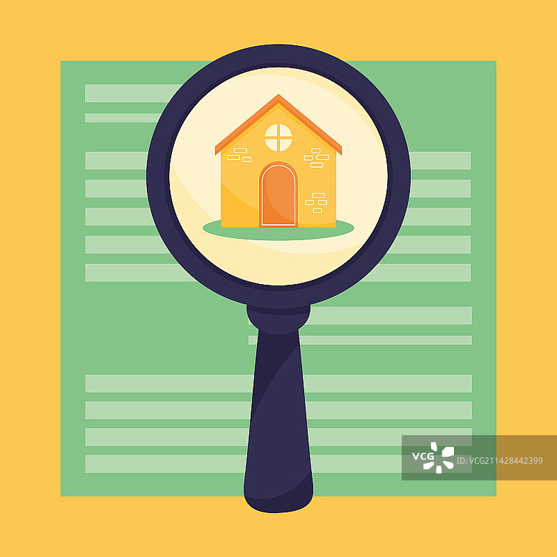 房屋放大镜图片素材