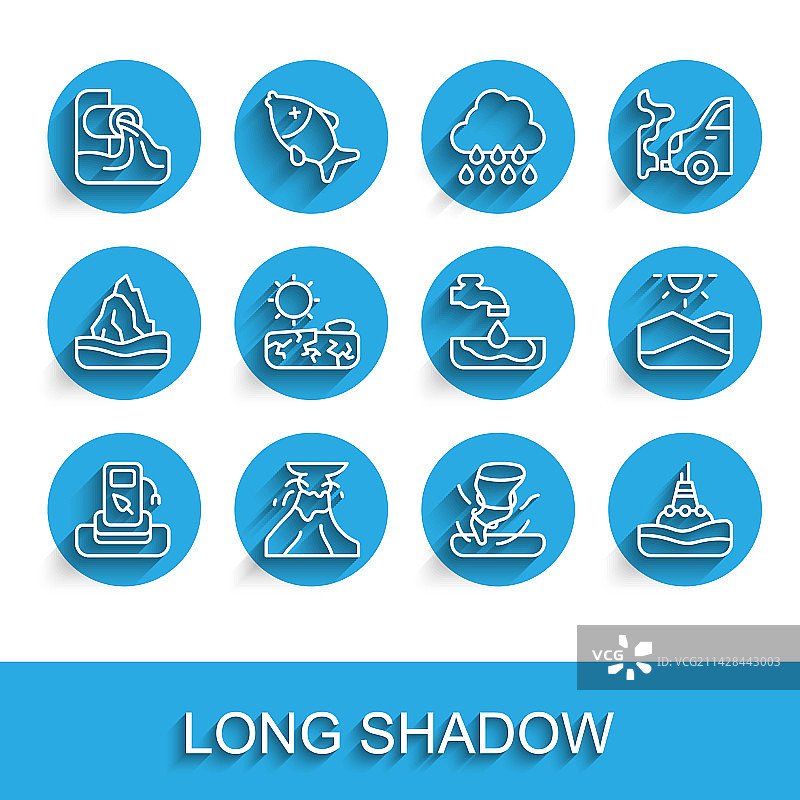 加油站、火山喷发图标图片素材