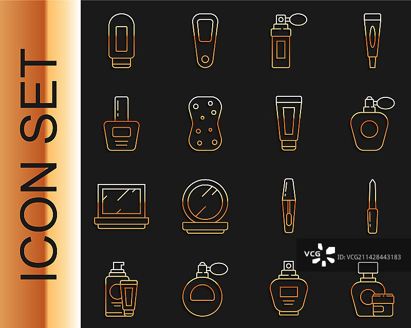 乳霜或润肤露化妆品软管指甲锉图片素材