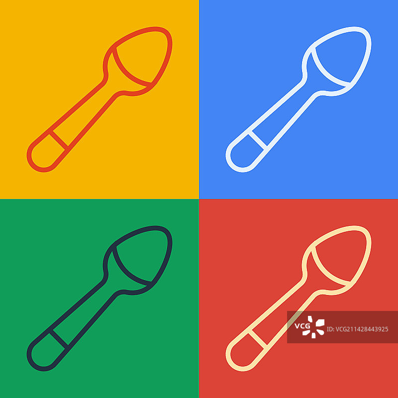 波普艺术风格茶匙图标图片素材