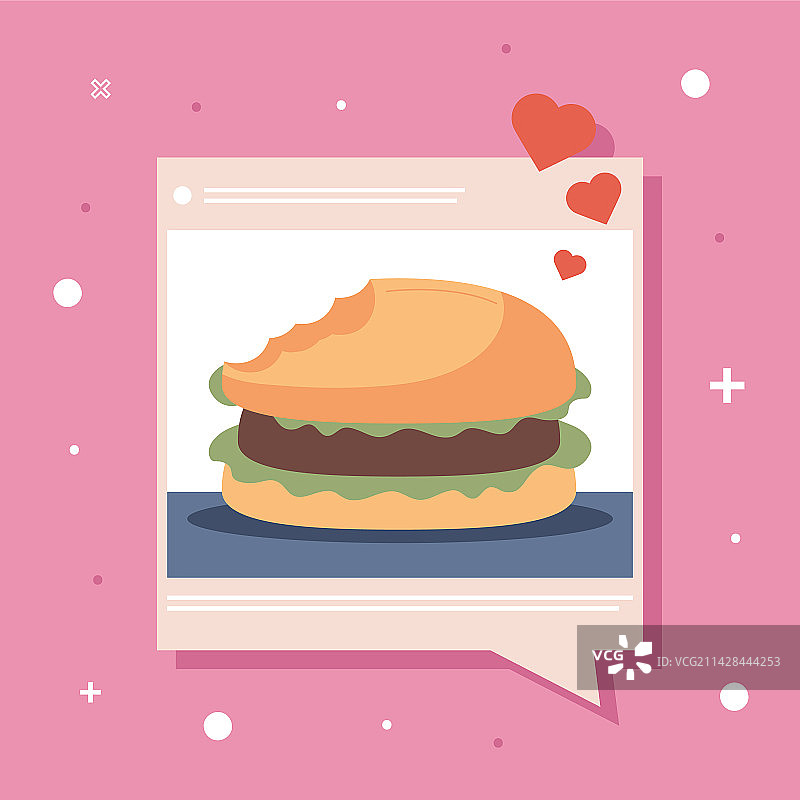 带汉堡的博客模板图片素材