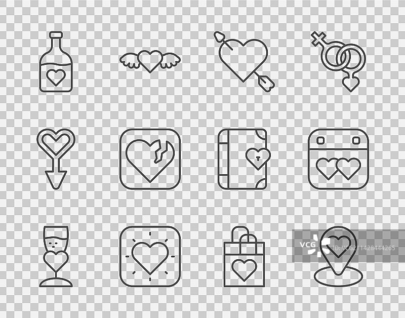 香槟杯定位爱心图片素材