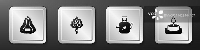 桑拿帽扫帚茶叶茶壶香薰套装图片素材