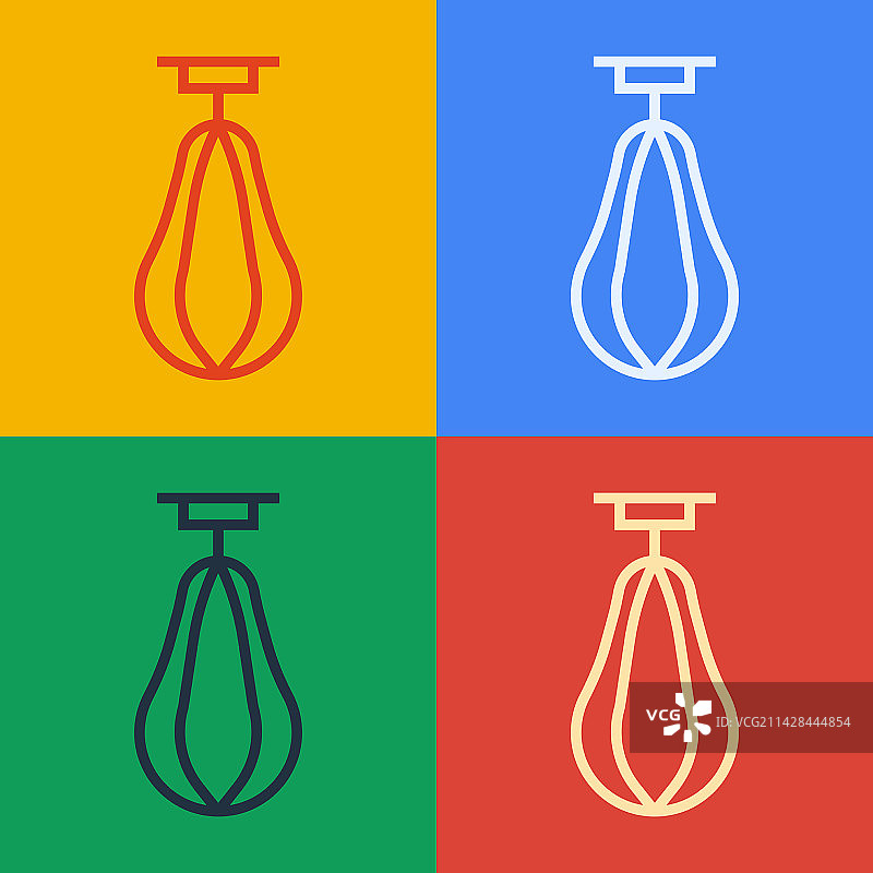 波普艺术风格彩色拳击沙袋图标图片素材