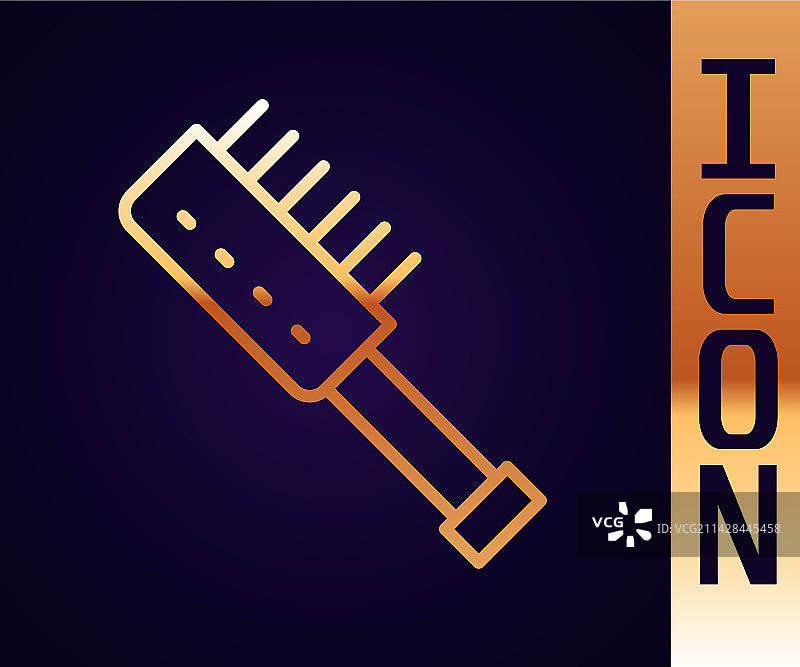 金色线条桑拿刷图标，黑色背景图片素材