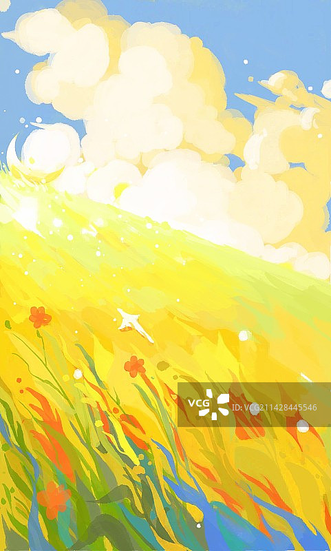 二十四节气风景霜降草地山坡秋日景色图片素材