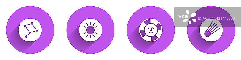 大熊星座太阳彗星图标合集图片素材