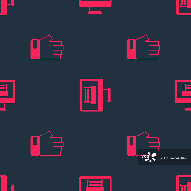 MMA手套和拳击台的无缝图案图片素材