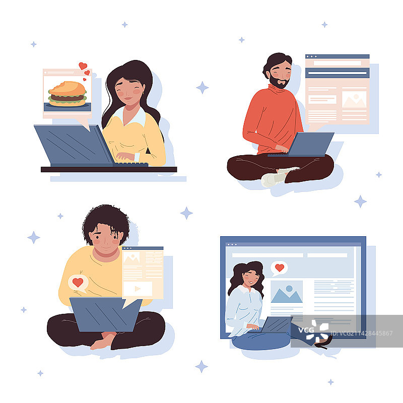 四位博主图片素材